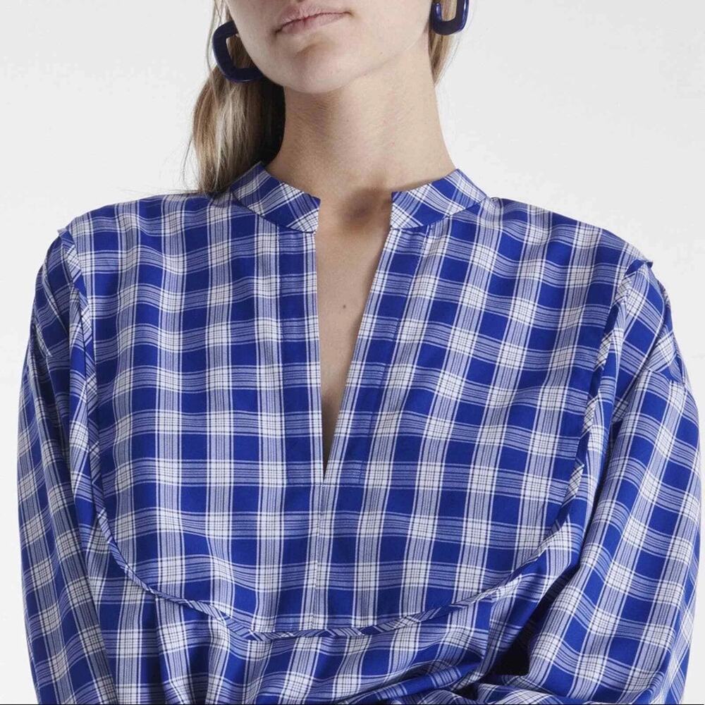 Rachel Comey Cala Top Blue Plaid Size 2 NWT - Picture 4 of 13